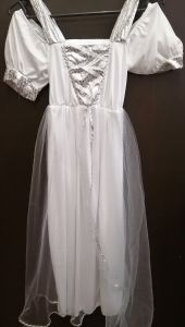 Kids Costumes to Hire - White & Silver GIRL dress